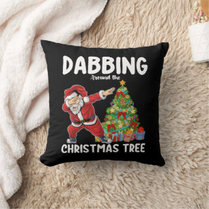 Coussin Dabbing autour de Noël Tree Père Noël Holiday