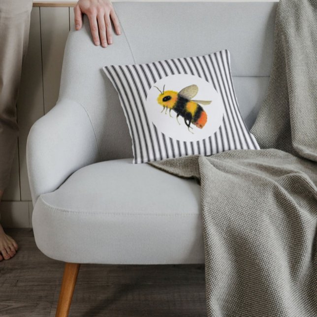Coussin d'abeilles aquarelle du pays (Créateur téléchargé)