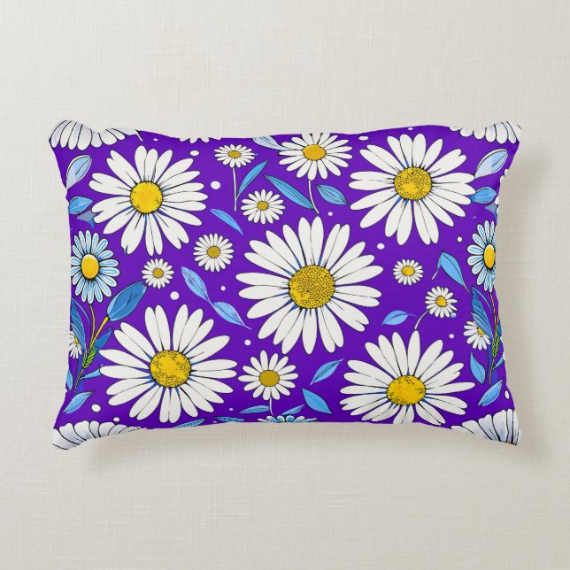 🌼 Coussin d'accent à feuilles de marguerite Décor (Devant)