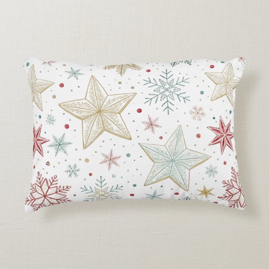 « Coussin d'accent à motif étoile pastel » (Devant)