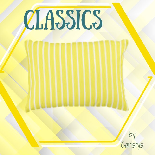 Coussin d'accent à rayures classiques jaune et bla (Créateur téléchargé)