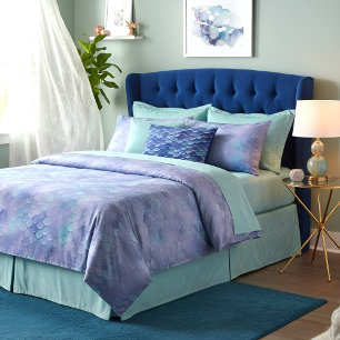 Coussin d'accent bleu Mermaid Scales