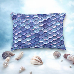 Coussin d'accent bleu Mermaid Scales