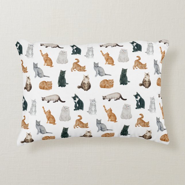Coussin d'accent de chats joueurs (Devant)