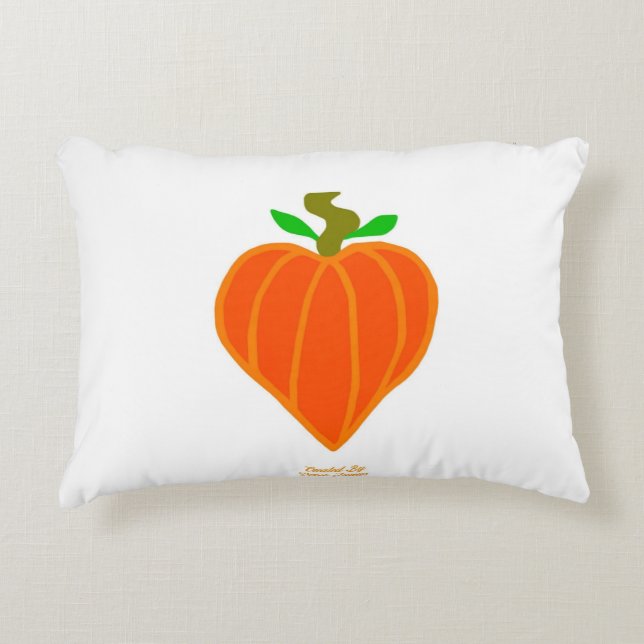 Coussin d'accent de coeur de citrouille (Devant)