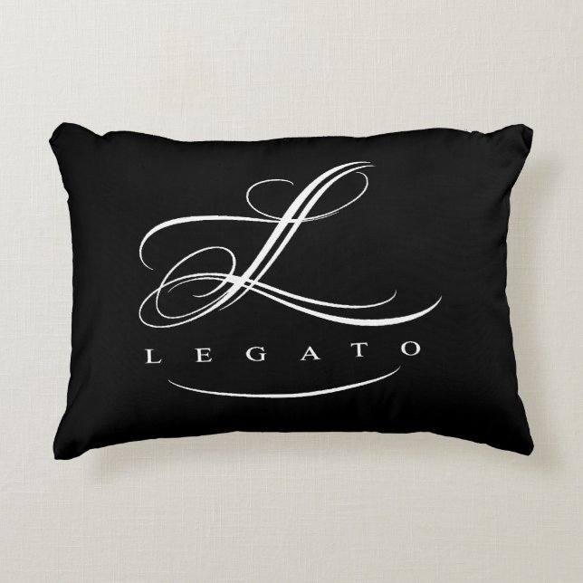 Coussin d'accent de legato (logo noir de w/white) (Devant)