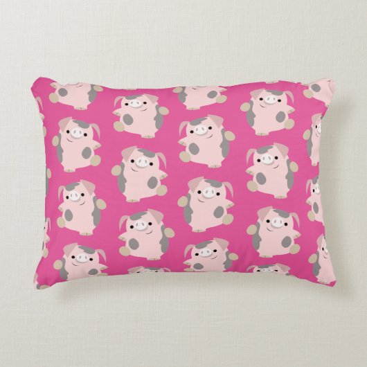 Coussin d'accent de motif de répétition de porc de (Devant)