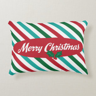 Coussin d'accent de Noël de rayures de sucrerie