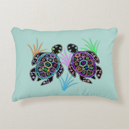 Coussin d'accent de tortues de mer (Devant)
