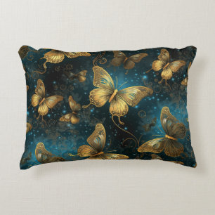 Coussin d'accent des papillons d'or