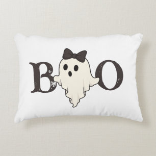 Coussin d'accent d'Halloween mignon - Fantôme de B