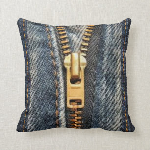 Coussin d'accent d'impression de blues-jean de