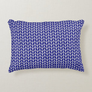 COUSSIN D'ACCENT EN MAILLE BLEU ROYAL