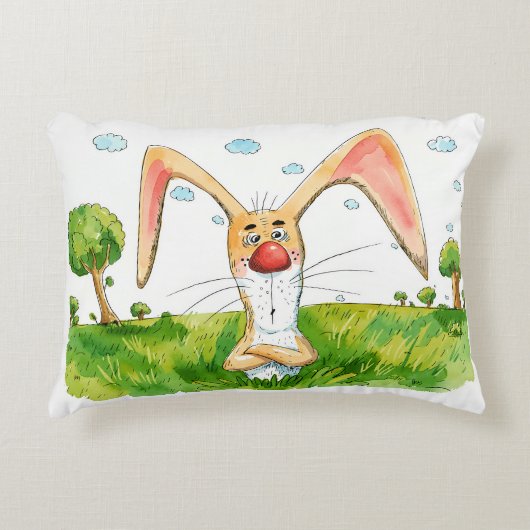 Coussin d'accent Funny Bunny - Lapin de dessin ani (Devant)