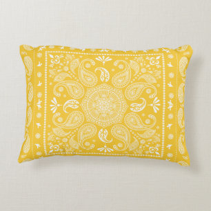 Coussin d'accent Goldenrod Paisley Design-1