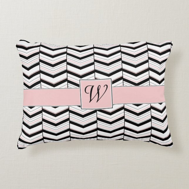 Coussin d'accent noir blanc et blanc (Devant)