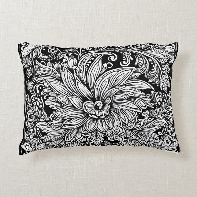 Coussin d'accent Noir Bloomscape (Devant)