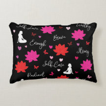 Coussin d'accent noir Lotus Soins personnels et Pl