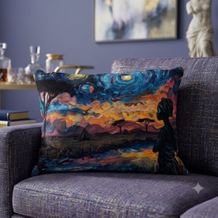 Coussin d'accent Nuit étoilée africaine 40x30 cm
