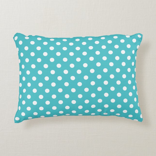 Coussin d'accent - point de polka bleu du Curaçao (Devant)