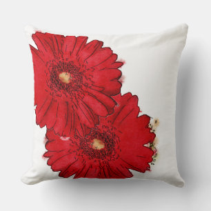coussin d'accent Red Daisy