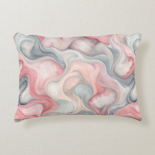 « Coussin d'accent rose et gris abstrait »