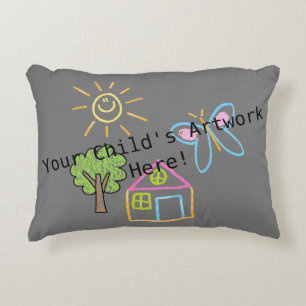 Coussin d'accent sur l'oeuvre d'enfant personnalis