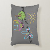 Coussin d'accent sur l'oeuvre d'enfant personnalis (Devant(Vertical))