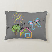 Coussin d'accent sur l'oeuvre d'enfant personnalis (Dos)