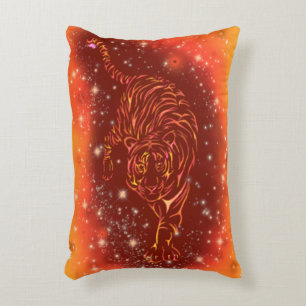 Coussin D'Accent Tiger Courant Dans La Nuit Étince