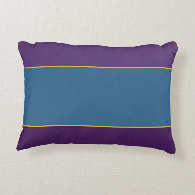Coussin d'accentde champ bleu violet et paon (Dos)