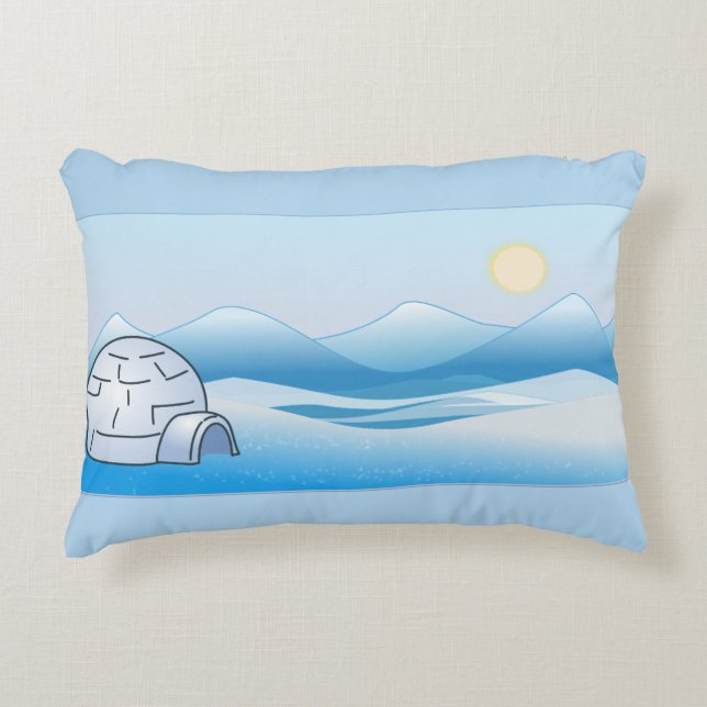 Coussin d'accents bleu Igloo Arctique (Devant)