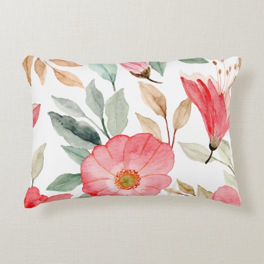 Coussin d'accents de fleur rose (Devant)