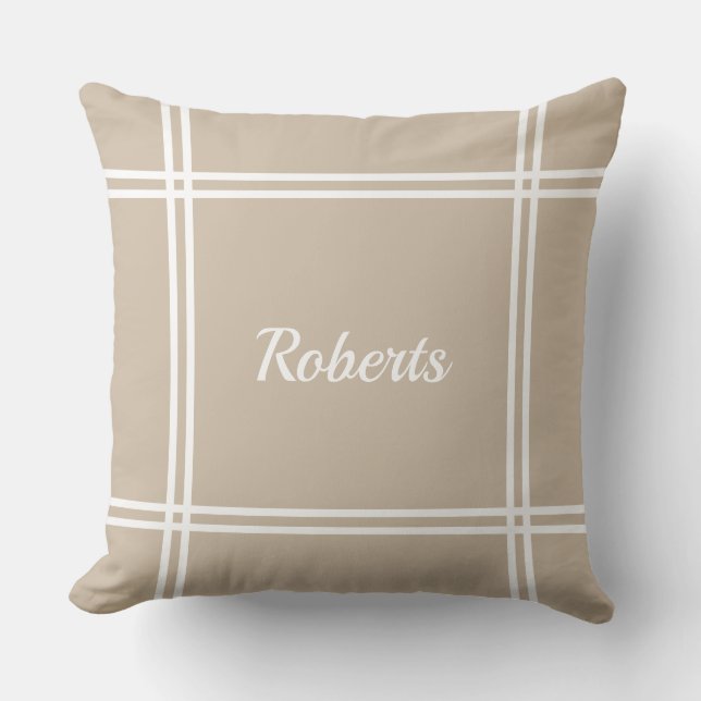 Coussin d'accents marron clair monogramme (Recto)