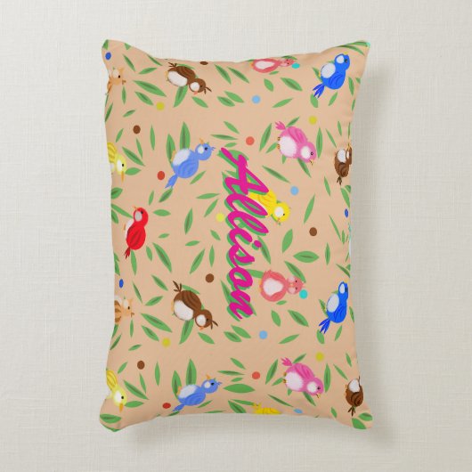 Coussin d'accents Motif aux oiseaux mignons (Devant(Vertical))