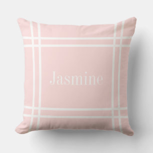 Coussin d'accents rose monogramme