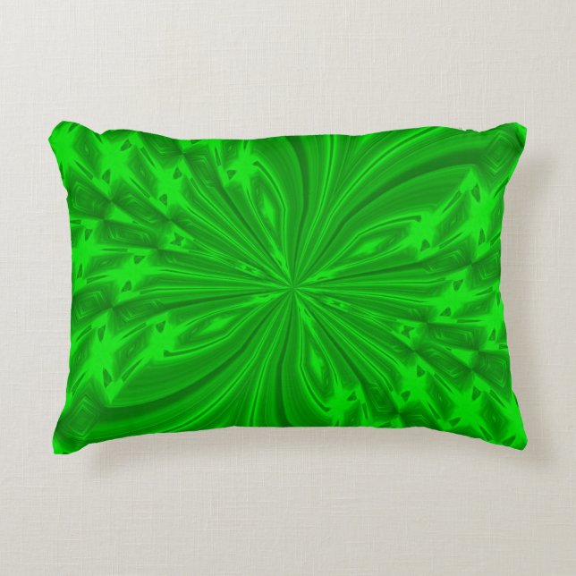 Coussin d'accents vert néon à papillon Abstrait (Devant)