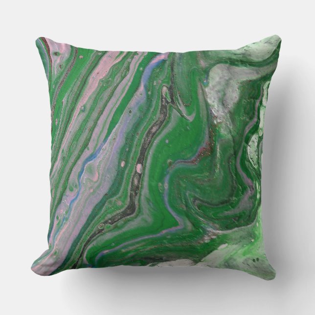 Coussin d'accentuation Abstrait demi-ceinture vert (Recto)