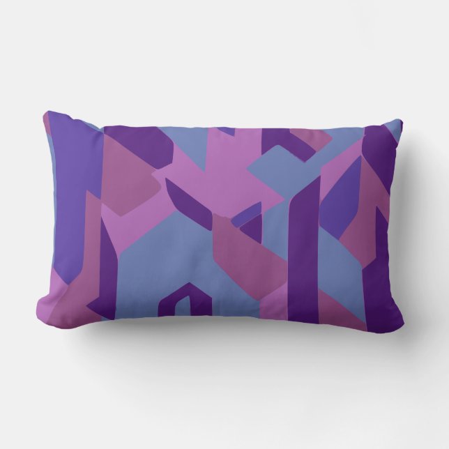 Coussin d'accentuation Abstrait et rayures pourpre (Recto)