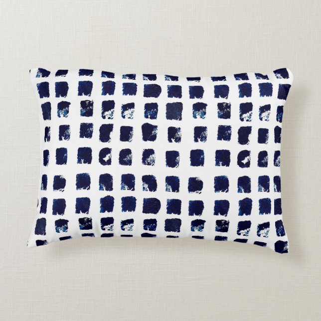 Coussin d'accentuation d'art de bloc de texture bl (Dos)