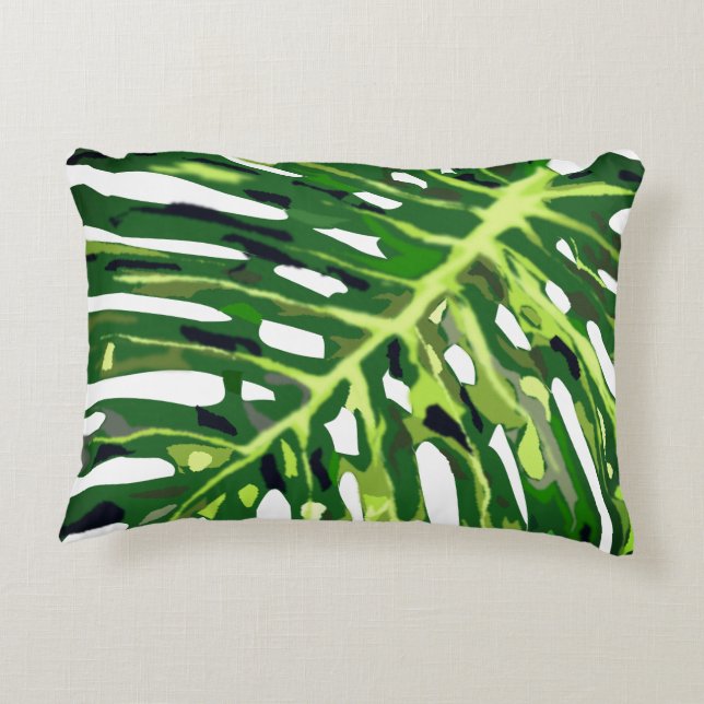 Coussin d'accentuation de la feuille de Monstera t (Dos)