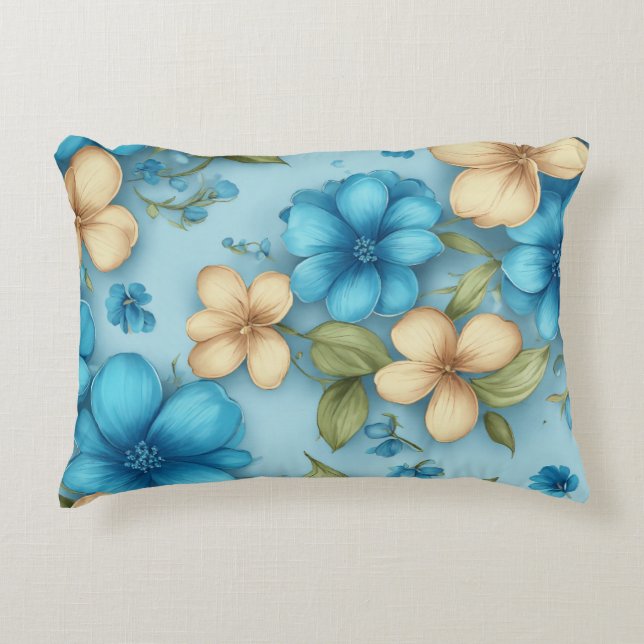 Coussin d'accentuation de la fleur bleue (Devant)