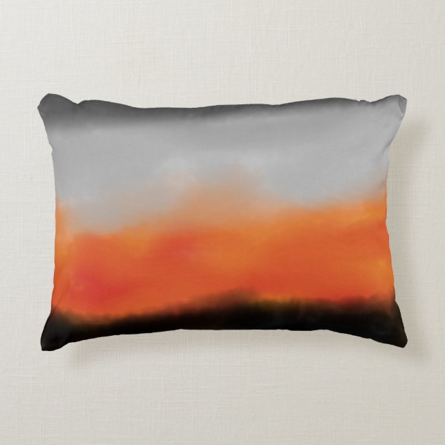 Coussin d'accentuation de l'aquarelle de feu et de (Devant)