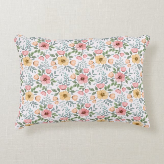 Coussin d'accentuation de Motif à fleurs de couleu (Devant)