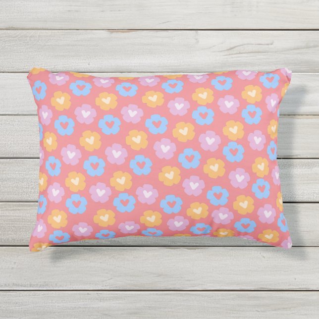 Coussin d'accentuation des fleurs pastel (Devant)
