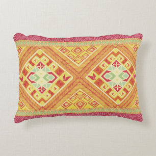 Coussin d'accentuation des plumes rouges et jaunes