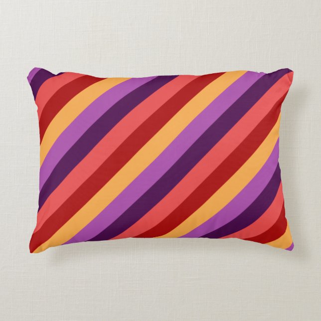 Coussin d'accentuation des rayures de violet rouge (Devant)