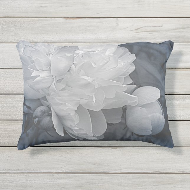 Coussin d'accentuation extérieure Peony Blue Flowe (Devant)