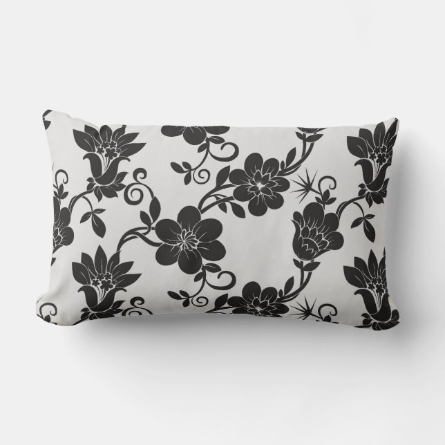 Coussin d'accentuation - Fleurs noires Coussin Lum (Recto)