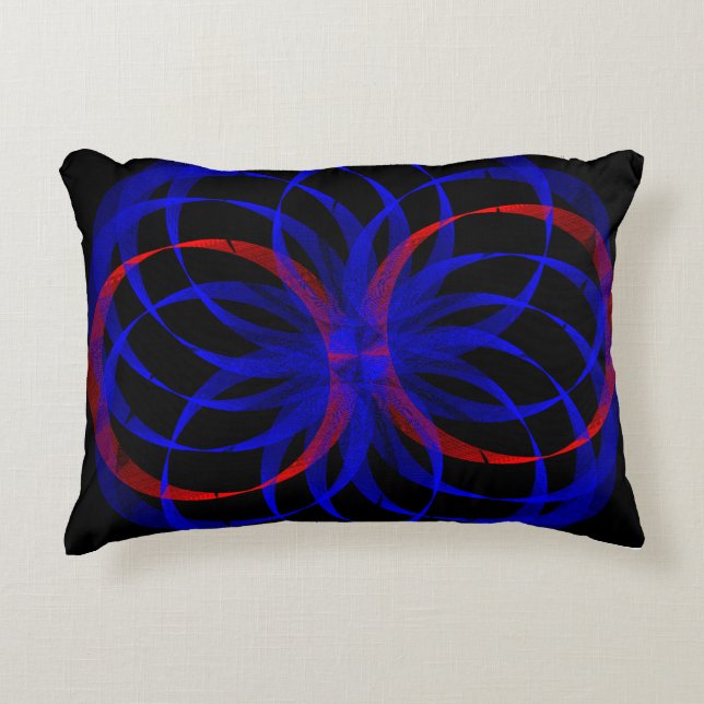 Coussin d'accentuation géométrique double couleur  (Devant)